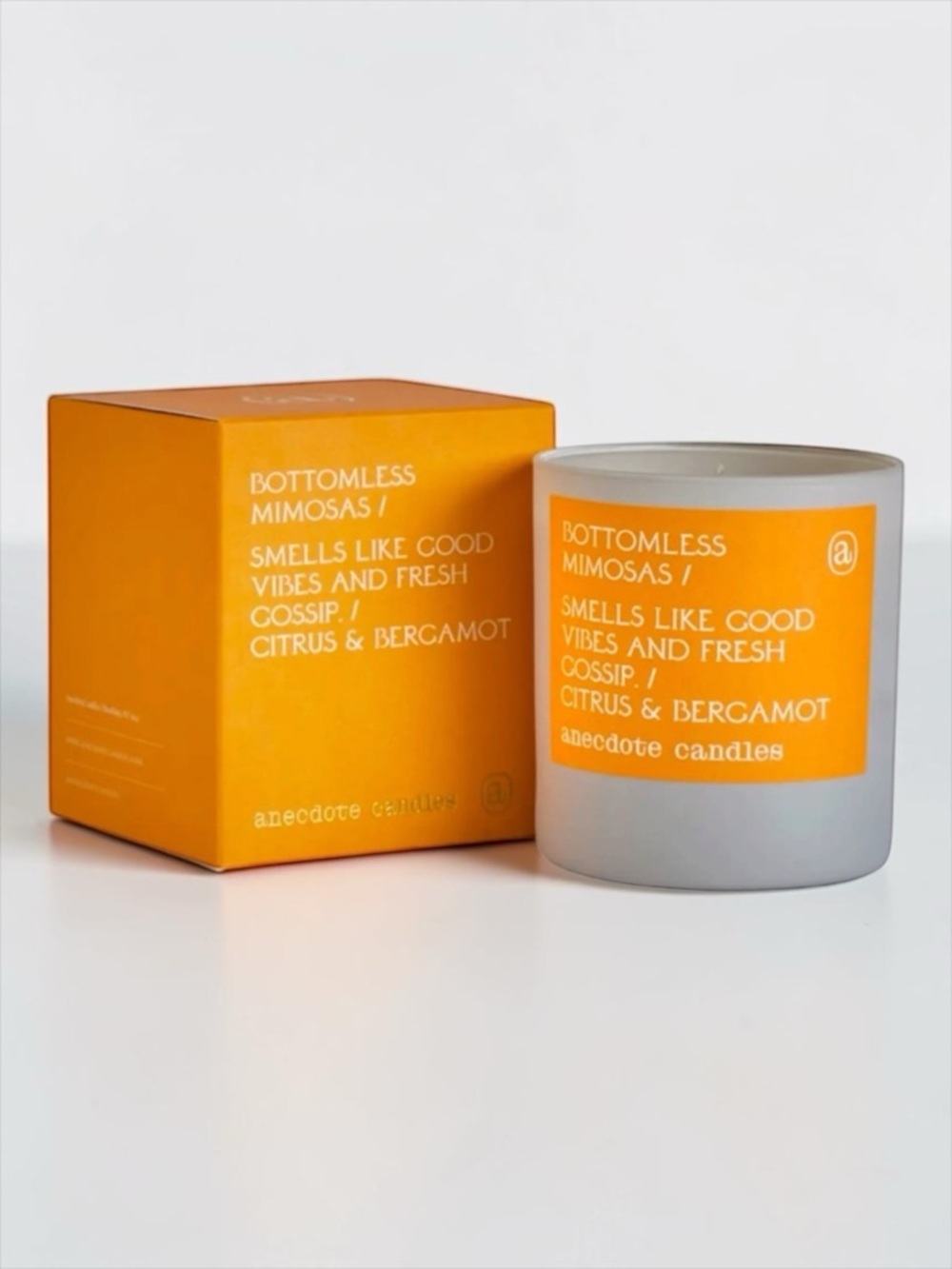 Anecdote Candles Bottomless Mimosas Soy Candle Citrus Bergamot NIB